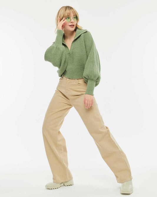 Women's Oversize Knit Sweater with Elegant Sleeves | BF Moda Fashion®