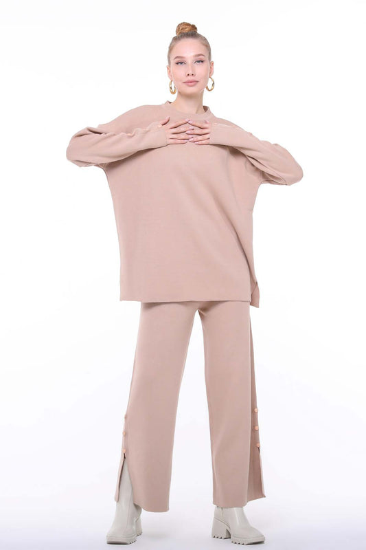 Stickat damset: Mysig tröja och byxa | BF Moda Fashion®