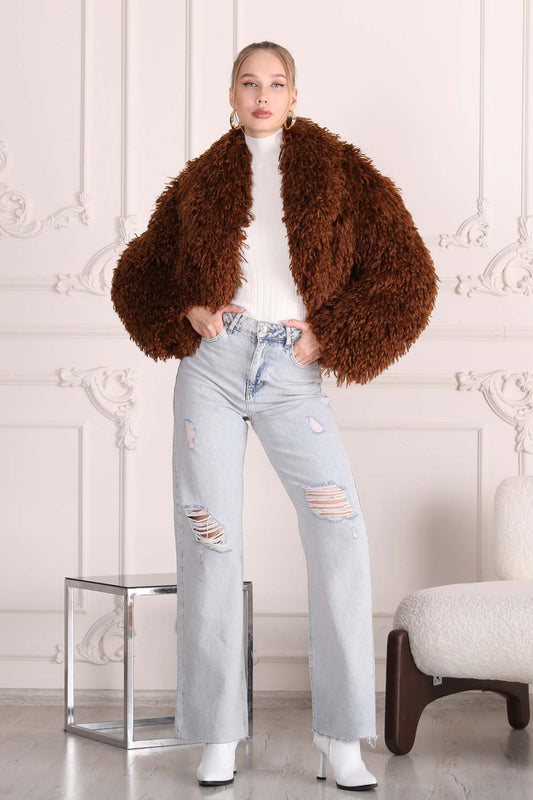 BF Moda Fashion® Trendy jakke med kort pelseffekt til kvinder
