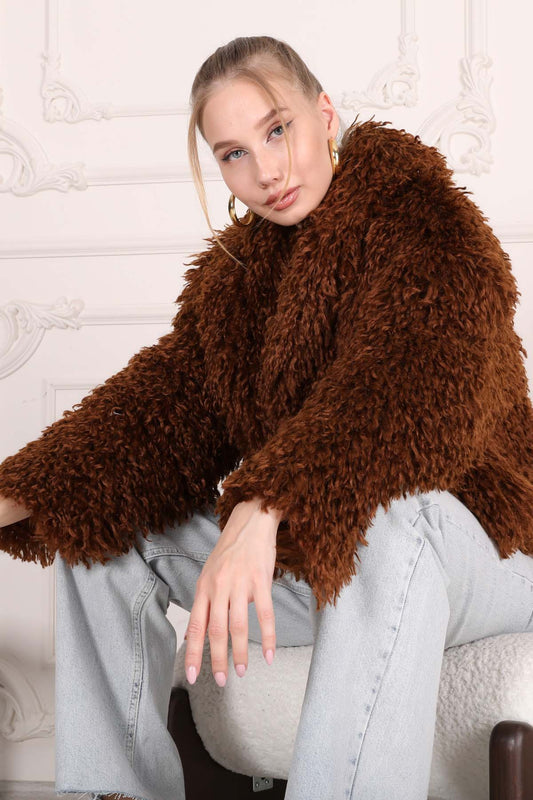 BF Moda Fashion® Trendy jakke med kort pelseffekt til kvinder