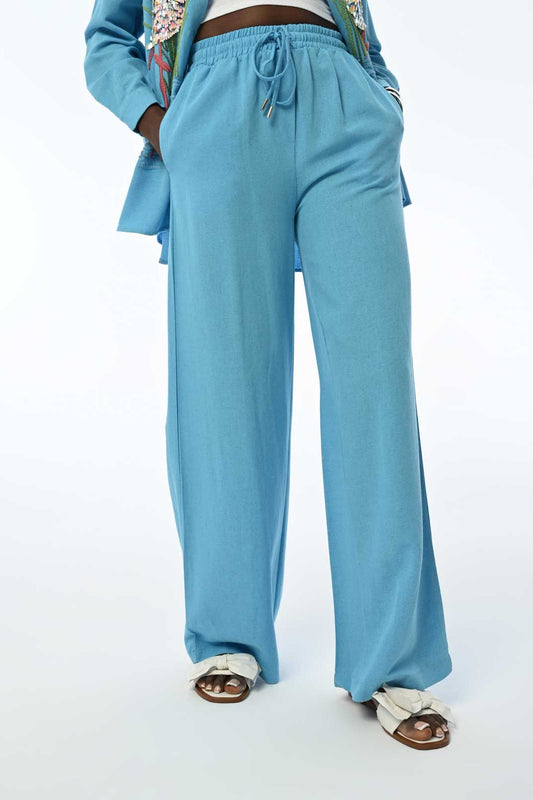 Elegante blaue Hose mit weitem Bein | BF MODA FASHION®