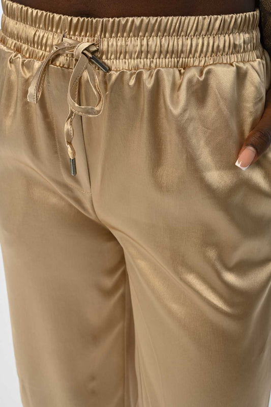 Luxury gold satin trouser | BF MODA FASHION®