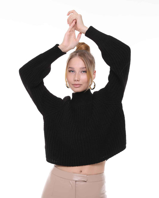 Black Wool Blend Sweater | BF Moda Fashion®